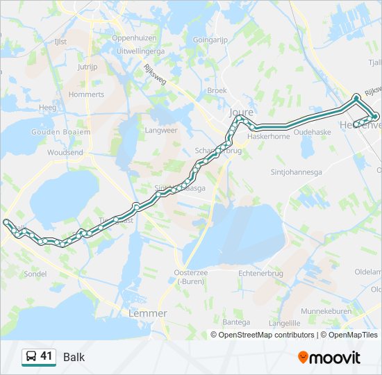 Bus 41 lijnkaart