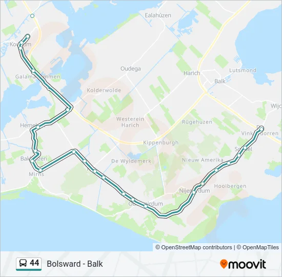 44 Bus Line Map