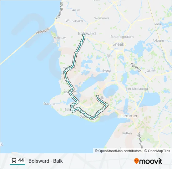 44 Bus Line Map