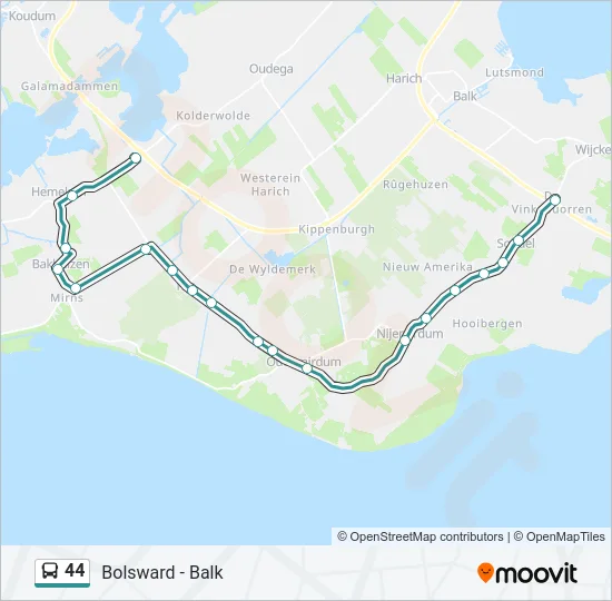 44 Bus Line Map