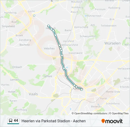44 Bus Line Map