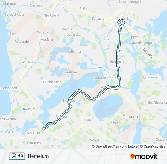 45 Bus Line Map