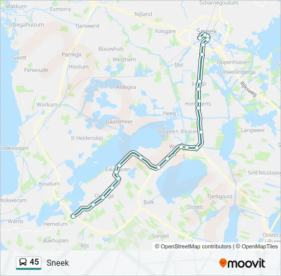 45 Bus Line Map