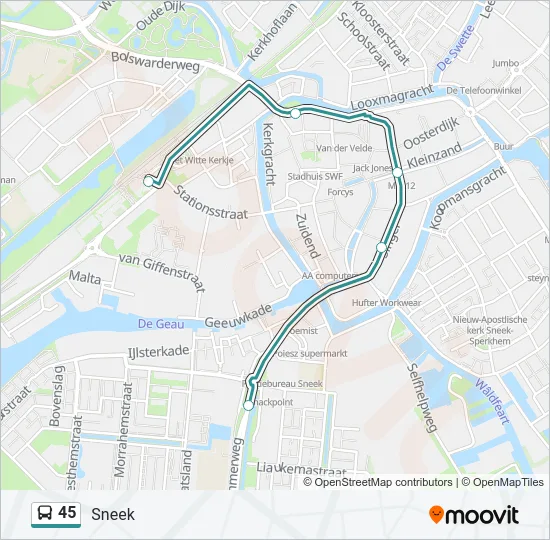 45 Bus Line Map