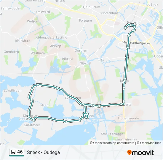46 Bus Line Map