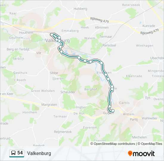 54 Bus Line Map