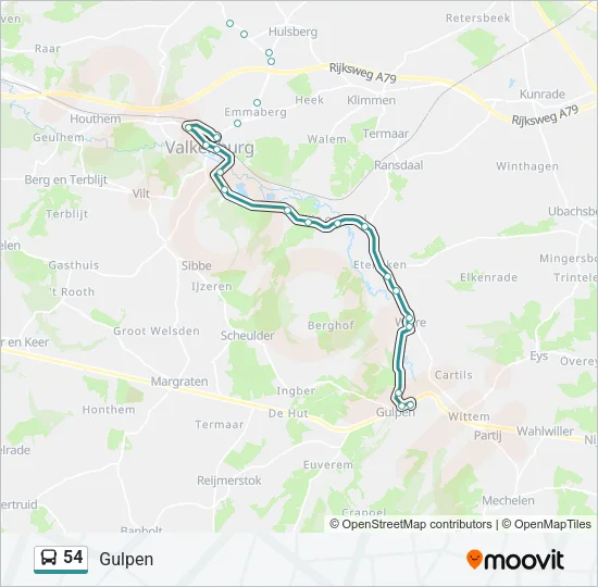 54 Bus Line Map