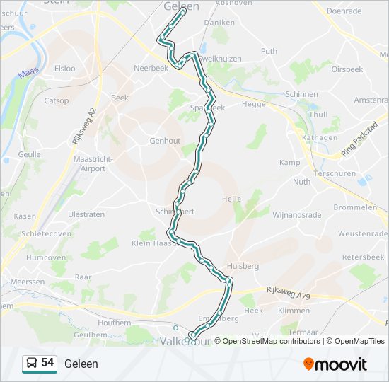 54 bus Line Map