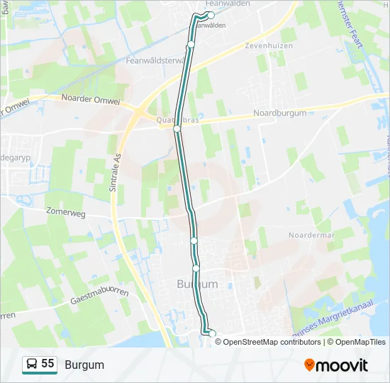 55 Bus Line Map