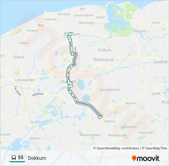 55 Bus Line Map
