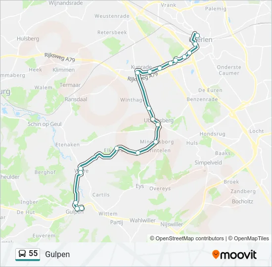 55 Bus Line Map