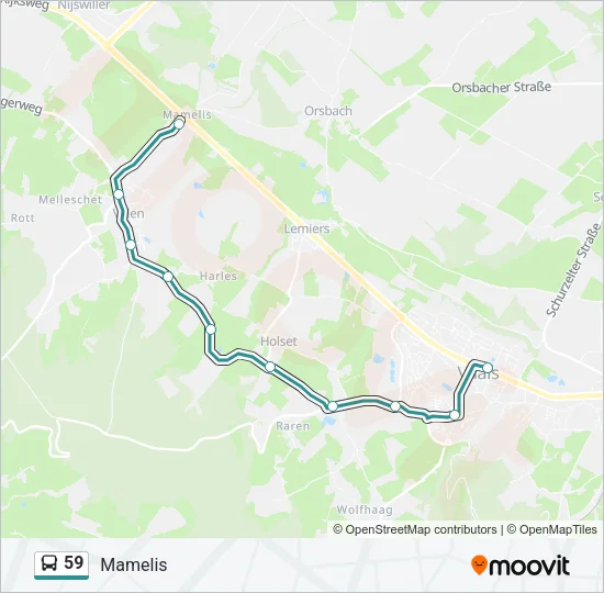 59 Bus Line Map