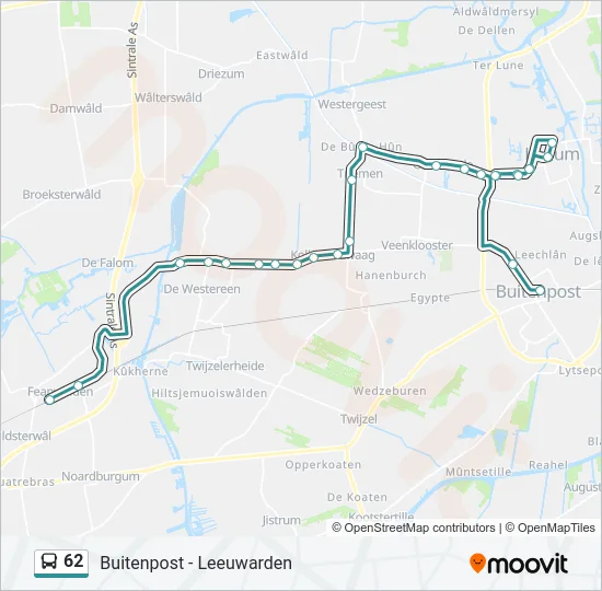 62 Bus Line Map