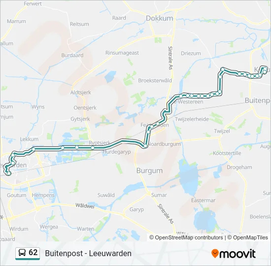 62 Bus Line Map