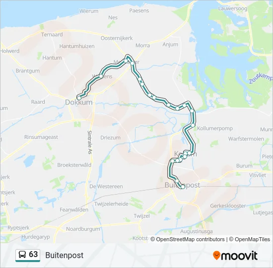 63 Bus Line Map
