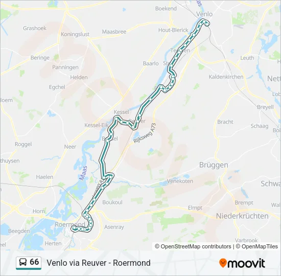 66 Bus Line Map