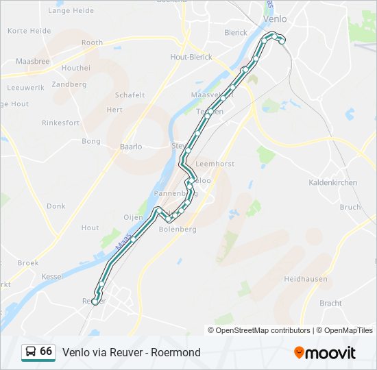 66 bus Line Map