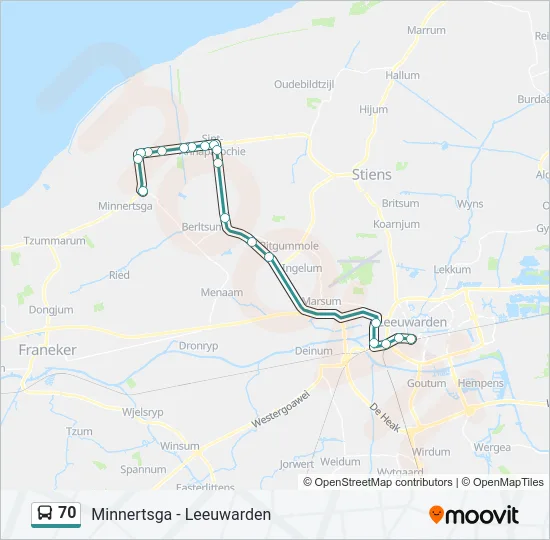 70 Bus Line Map