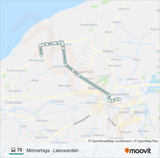 70-route-dienstregelingen-haltes-en-kaarten-leeuwarden-busstation