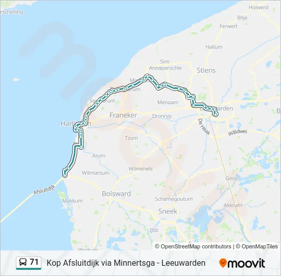 71 Bus Line Map