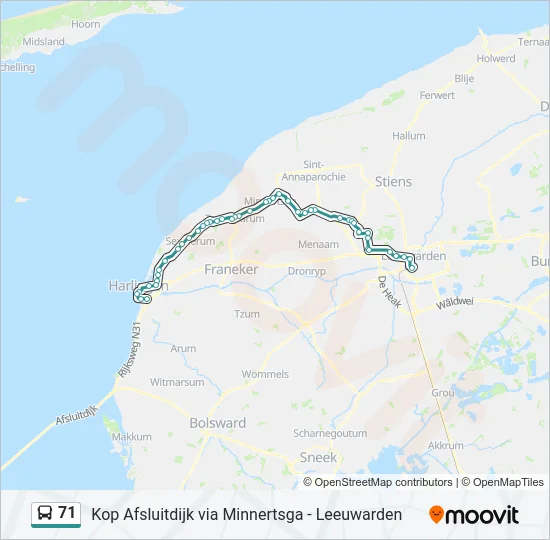 71 Bus Line Map