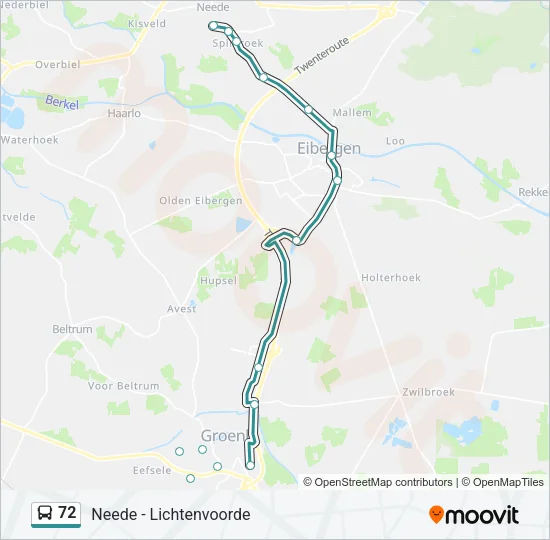 72 Bus Line Map