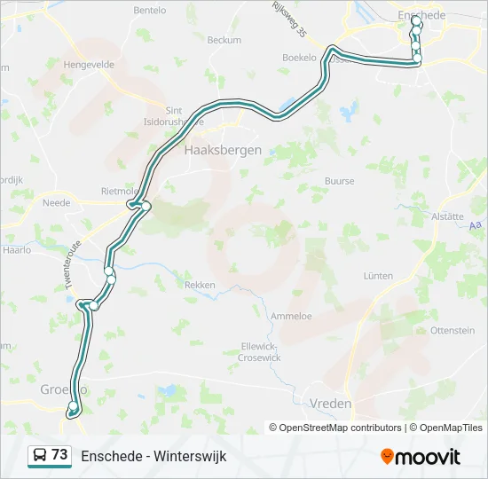 73 Bus Line Map