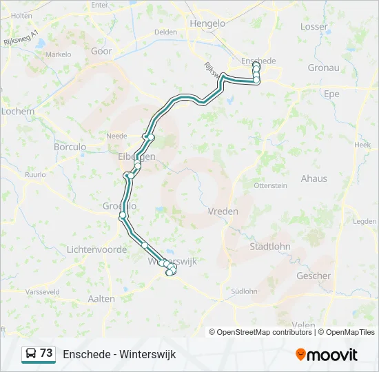 73 Bus Line Map