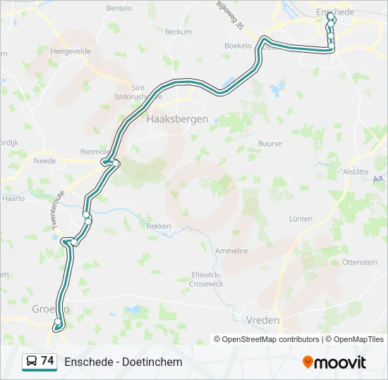 74 Bus Line Map