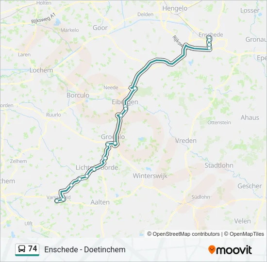 74 Bus Line Map