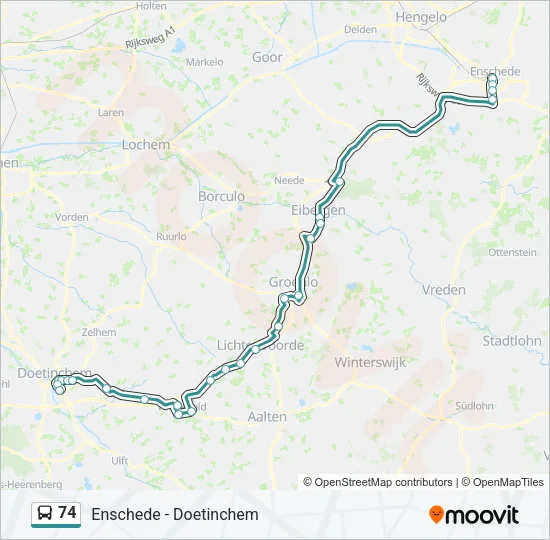 74 Bus Line Map