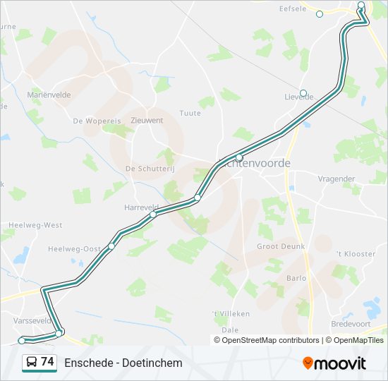74 Bus Line Map