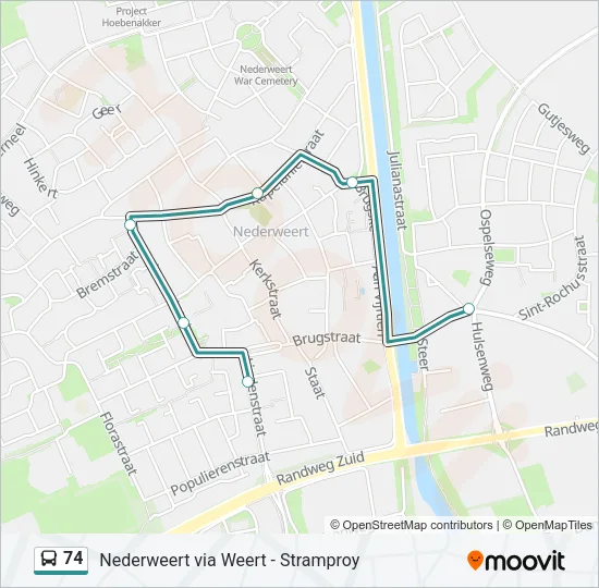 74 Bus Line Map