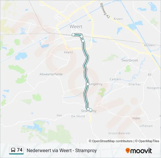 74 Bus Line Map