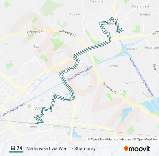 74 Bus Line Map