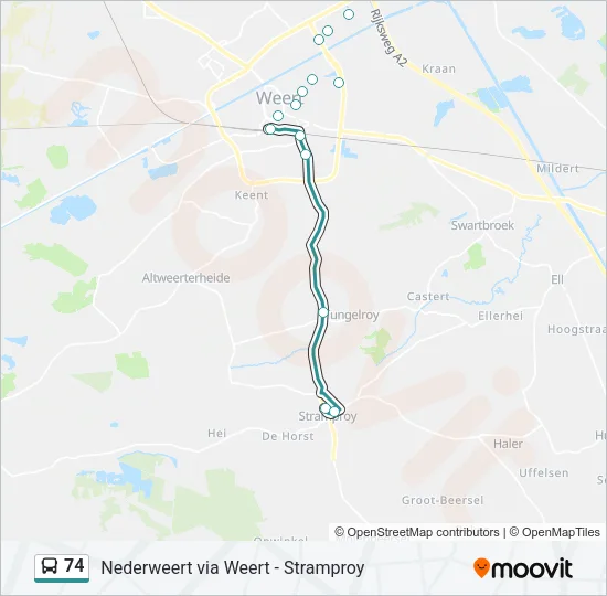 Buslinie 74 Karte