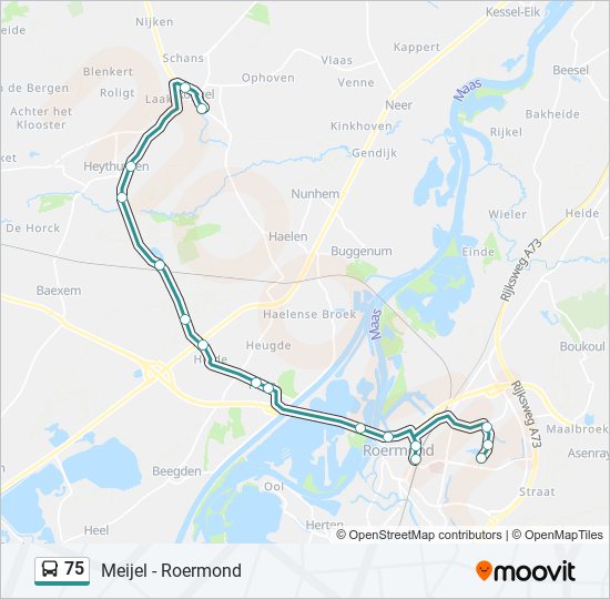 75 bus Line Map