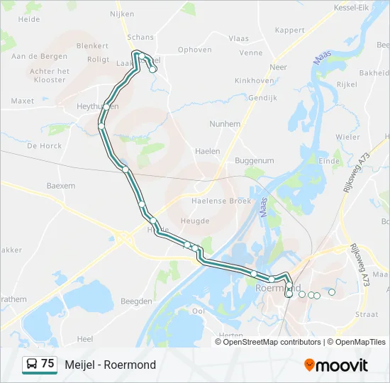 75 Bus Line Map