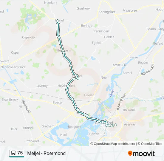75 Bus Line Map