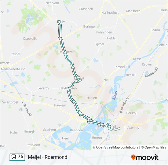 75 Bus Line Map