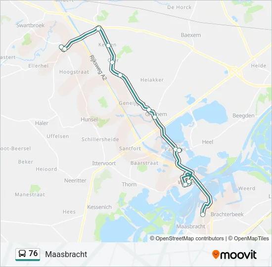76 Bus Line Map