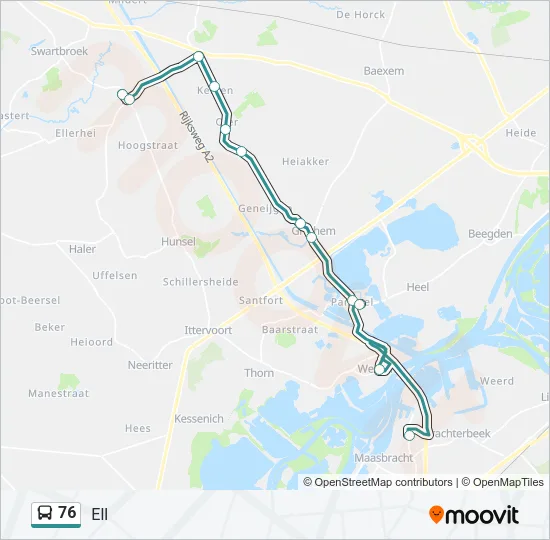76 Bus Line Map