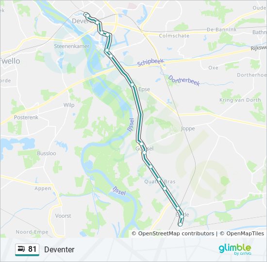 81 Route: Schedules, & Maps Deventer (Updated)