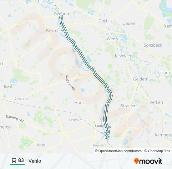 83 Bus Line Map