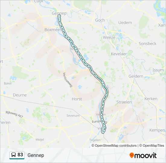 83 Bus Line Map