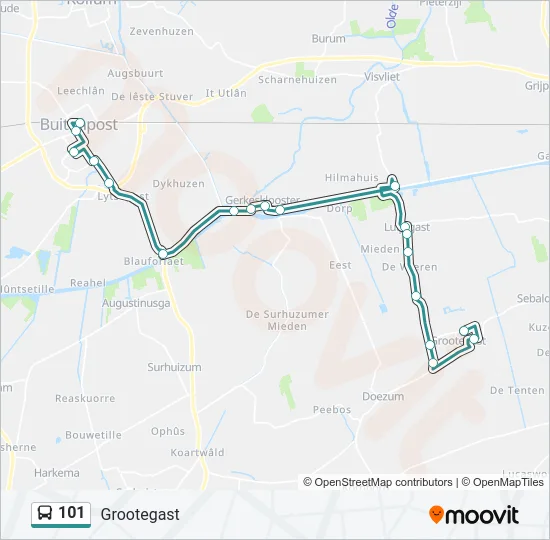 101 Bus Line Map