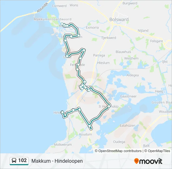 102 Bus Line Map