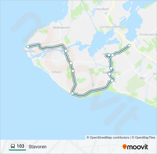 103 Bus Line Map