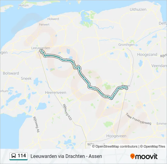114 Bus Line Map