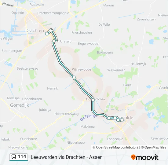 114 Bus Line Map